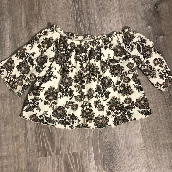 FLORAL OFF THE SHOULDER TOP - Picture 1 of 3